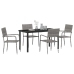 Conjunto de Comedor de Jardín  5 Piezas Gris Ratan Polímero