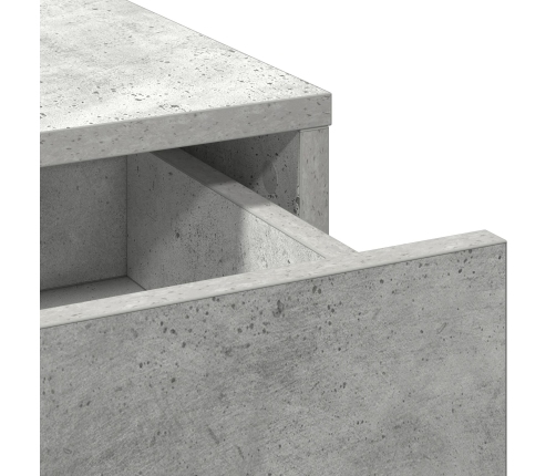 Conjunto de mesa de maquillaje de 2 piezas con LED en gris concreto de madera compuesta