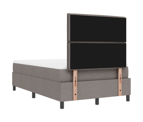 Cama con base  con colchón y banco taupe 120x200 cm de tela