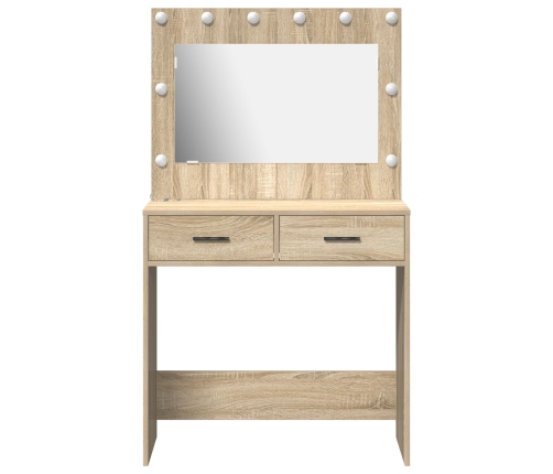 Tocador  con luces LED Roble Sonoma 78.5x41x135 cm