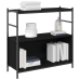 Cabinet de Libros  Negro Roble 80x30x78,5 cm Madera Ingenierada