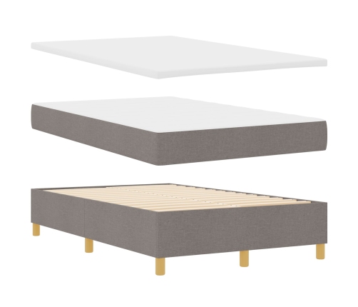 Estructura de Cama  con Colchón Juego de 2 Taupe Tela 120 x 200 cm