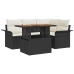 Conjunto de comedor de jardín de 5 piezas con cojines Ratán Negro Acacia