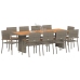 Conjunto de Comedor de Jardín de 11 Piezas  Gris de Poliratán