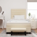 Cama Box Spring con Colchón y Banco Crema 120x200 cm Tela