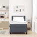 Cama con Base de Resortes  con Colchón & Luz LED Gris Oscuro 90x200 cm Tela de Pana