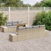 Conjunto de Sofá de Jardín  8 Piezas Beige Ratán Mesa de Exterior