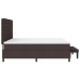Cama con Base de Resortes con Colchón & Banco Marrón Oscuro 200x200 cm Tela