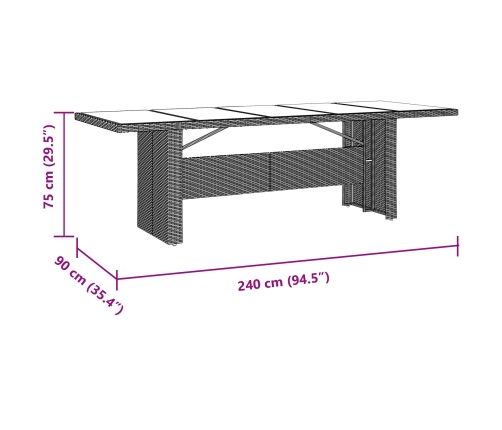 Conjunto de Comedor de Jardín de 11 Piezas  Beige de Poliratán