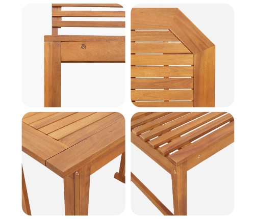 Conjunto de Bistro de Jardín de 3 Piezas de  en Madera Sólida de Acacia