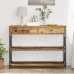 Mesa Consola  de Madera Vieja 100x28x75 cm de Madera Ingenierizada y Acero
