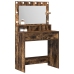 Mesa de tocador  con luces LED de madera ahumada 79x41x135 cm