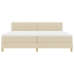 Cama con Resortes con Colchón Crema 200x200 cm Tela