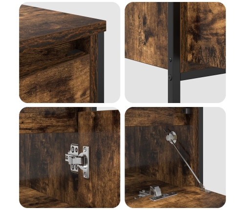 Conjunto de muebles de baño de 3 piezas en roble ahumado y madera elaborada