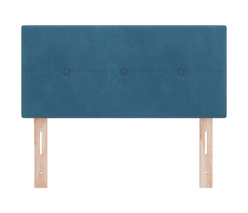 Cabecero  con botones tapizado en terciopelo azul oscuro de 80 cm