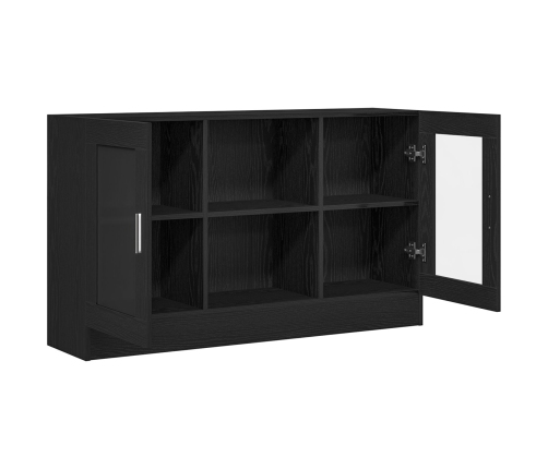 Mueble Auxiliar Roble Negro Madera de calidad y vidrio Mediano