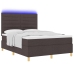 Estructura de Cama Box Spring Marrón Oscuro Tela 160 x 200 cm