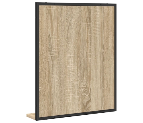 Espejo de baño  con estante de roble sonoma 50x12x60 cm de madera elaborada