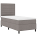Cama con somier con colchón y LED taupe 100x200 cm tela