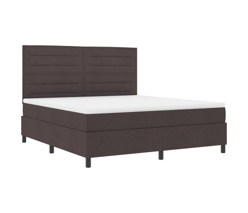 Cama Box Spring  con Colchón Gris Oscuro Super King de Tela