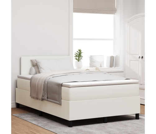 Cama con Box Spring  con Colchón Crema 120x200 cm Tela de Pana
