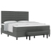 Cama con Box Spring y Colchón Banco Gris Oscuro 180x200 cm Tela