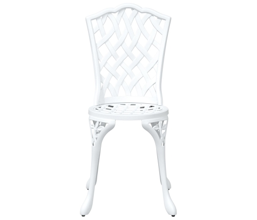Conjunto de comedor para el jardín de 5 piezas  de aluminio fundido blanco