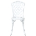 Conjunto de comedor para el jardín de 5 piezas  de aluminio fundido blanco