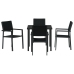 Set de comedor de jardín  de 5 piezas Negro Polyrattan