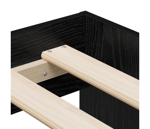 Estructura de cama de almacenamiento en roble negro 80x200 cm