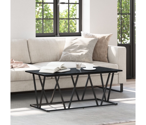 Mesa de café  en negro y roble, 100x50x40 cm, de madera y metal
