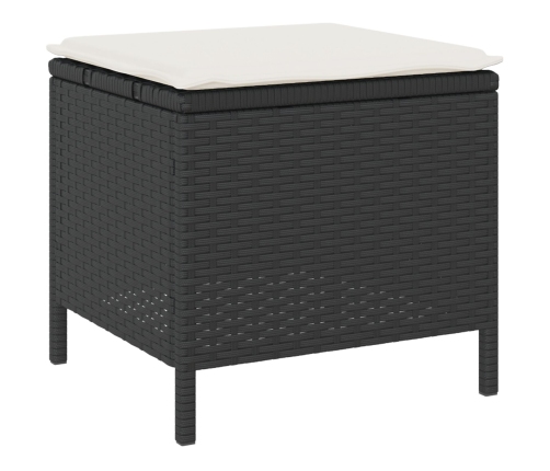 Conjunto de Comedor de Jardín de 3 Piezas con Cojines VidaXL Ratán Poliéster Acacia Negro