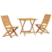 Conjunto de Bistro Plegable de 3 Piezas de Madera Sólida de Acacia de