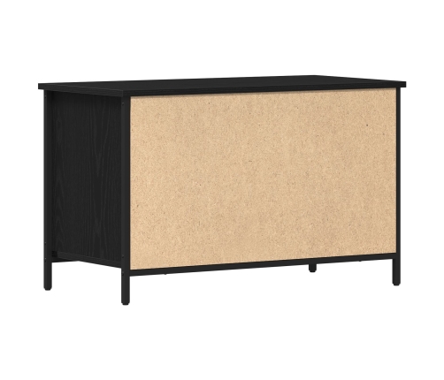 Aparador de TV  Negro Roble 80x40x50 cm Madera Ingeniada y Acero