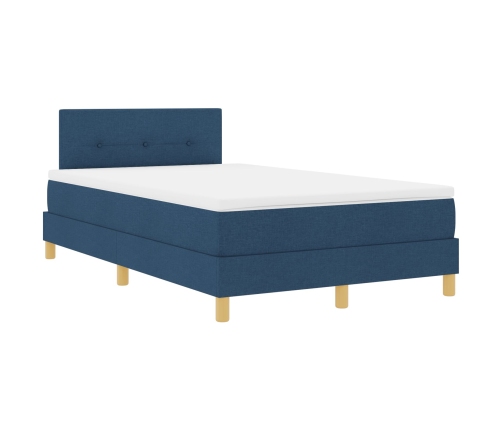 Cama con Somier  con Colchón Azul 120x200 cm Tela