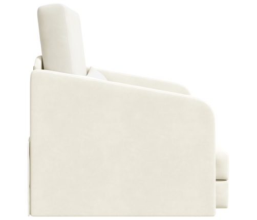 Sofá Cama de Piso  2 en 1 Crema 65x80x83 cm Terciopelo