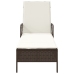 Tumbona Marrón y crema Ratán PE 157 x 55 x 92 cm Plegable