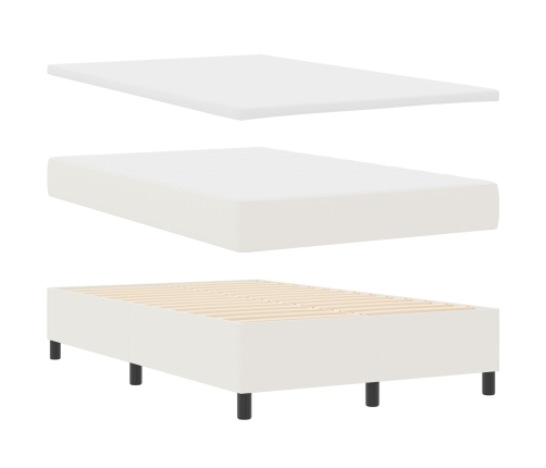 Cama con Base de Resorte  con Colchón Crema 120x200 cm Tela de Pana