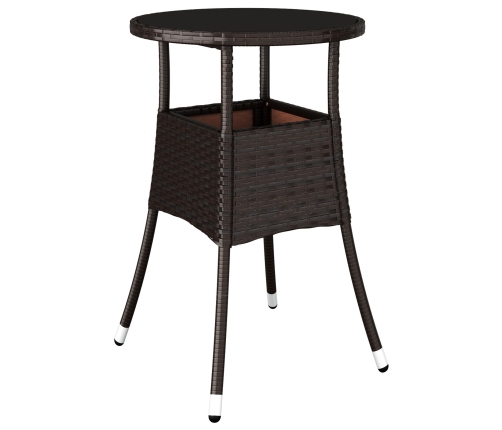 Juego de Comedor de Jardín de 5 Piezas Marrón Polirratán