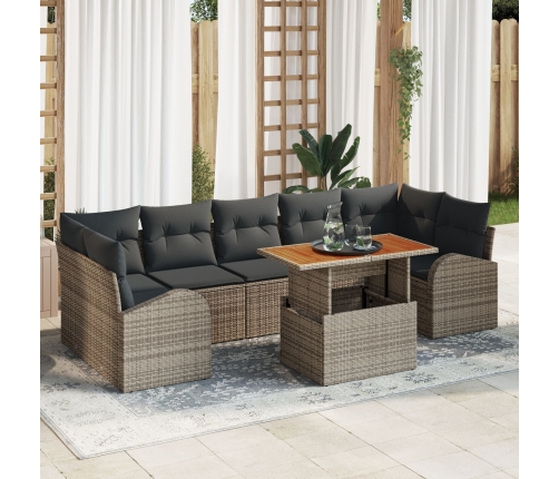 Conjunto de Sofá de Jardín  Juego de 8 Gris, Marrón