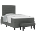 Cama con Somier con Colchón y Banco Gris Oscuro 120x200 cm Tela
