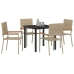 Conjunto de Comedor de Jardín  5 Piezas Beige Poliratán