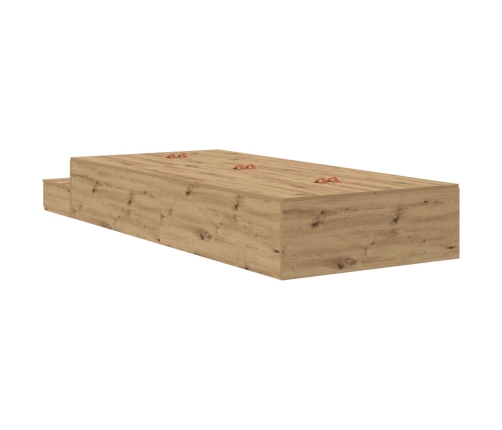 Estructura de Cama con Almacenamiento  Roble Artesanal