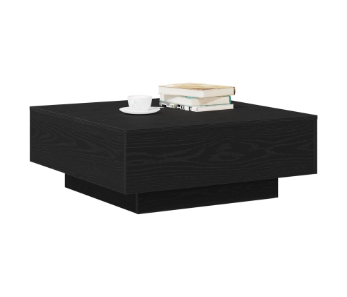 Mesa de Café  Negra de Roble 80x80x31 cm de Madera Ingenierizada