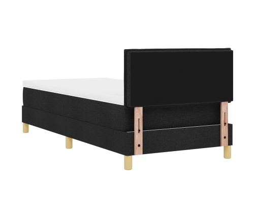 Cama Box Spring  con Colchón Negra 100x200 cm Tela