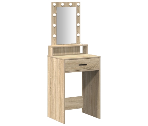 Tocador  con Luces LED - Roble Sonoma - 50x41x140 cm