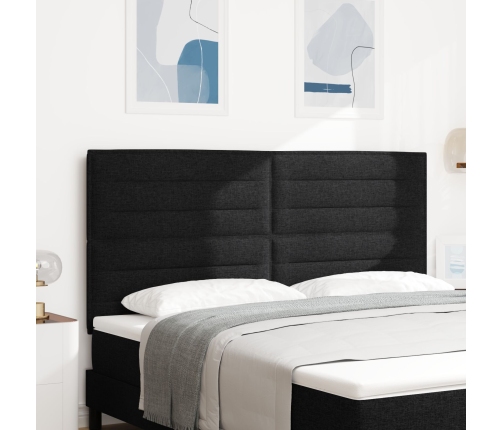 Cabecero  Diseño Líneas Negro 180 cm Tela