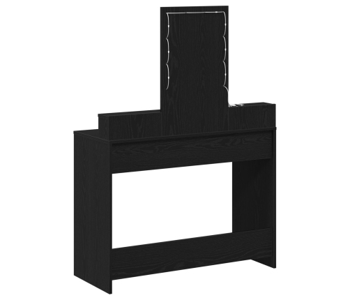 Mesa de tocador  con luces LED, Roble Negro, 100x41x140 cm