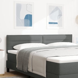 Cabezal de diseño Lines en gris oscuro de 180 cm de tela
