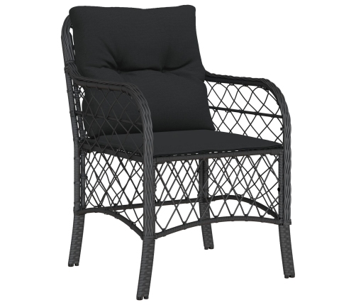 Conjunto de comedor de jardín  de 9 piezas con cojines negro poliratán